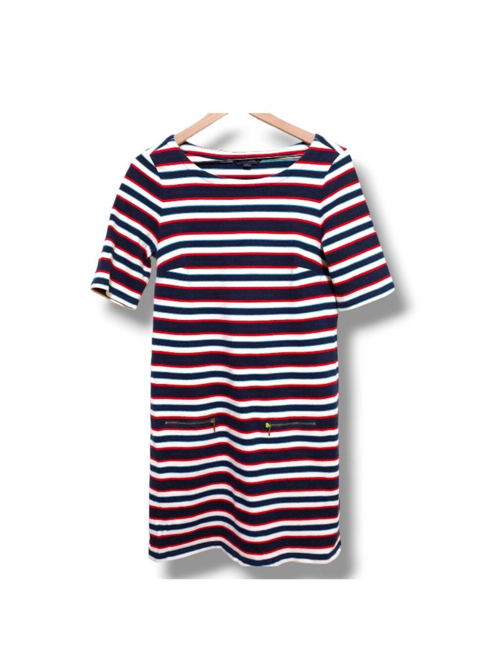 Tommy Hilfiger dress womens Medium Red white Blue Stripes T-shirt boat-neck